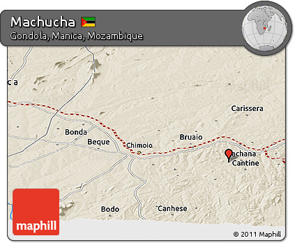 Shaded Relief Panoramic Map of Machucha