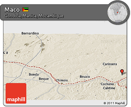 Shaded Relief Panoramic Map of Maco