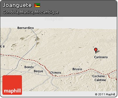 Shaded Relief Panoramic Map of Joanguete