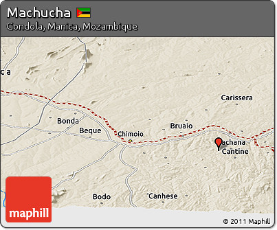 Shaded Relief Panoramic Map of Machucha