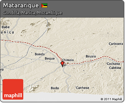 Shaded Relief Panoramic Map of Matararique