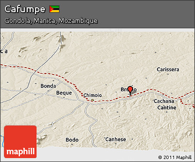 Shaded Relief Panoramic Map of Cafumpe