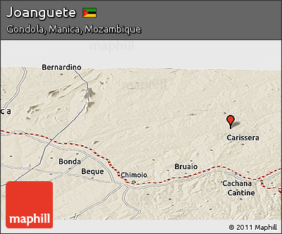 Shaded Relief Panoramic Map of Joanguete