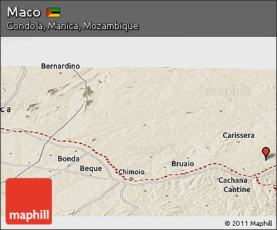 Shaded Relief Panoramic Map of Maco