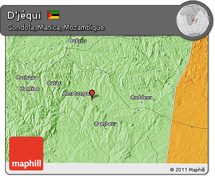 Political 3D Map of D'jéqui