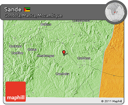 Political 3D Map of Sande