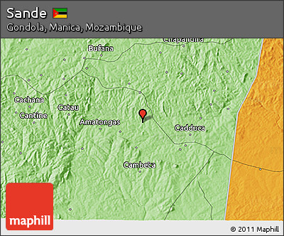 Political 3D Map of Sande