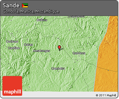 Political 3D Map of Sande