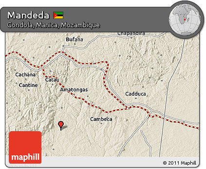 Shaded Relief 3D Map of Mandeda