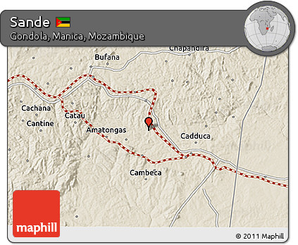 Shaded Relief 3D Map of Sande