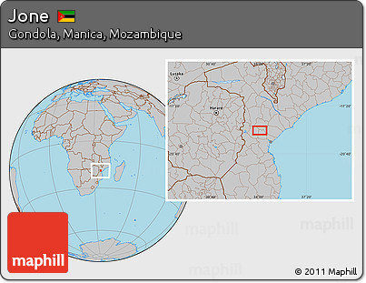 Gray Location Map of Jone