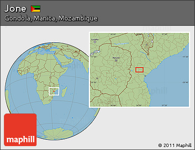 Savanna Style Location Map of Jone