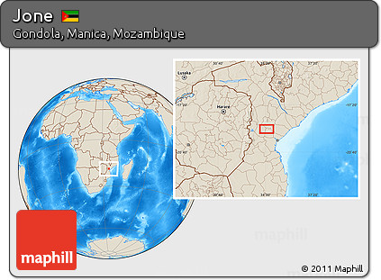 Shaded Relief Location Map of Jone