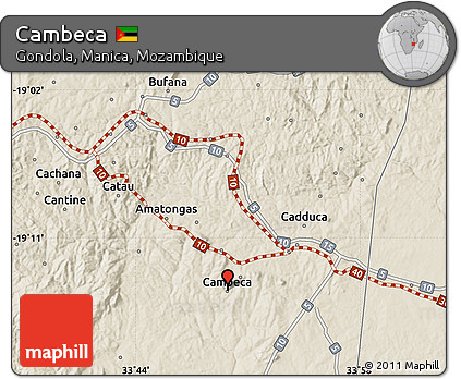 Shaded Relief Map of Cambeca
