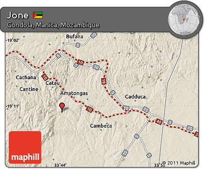 Shaded Relief Map of Jone