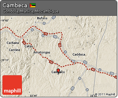 Shaded Relief Map of Cambeca