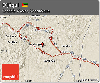 Shaded Relief Map of D'jéqui