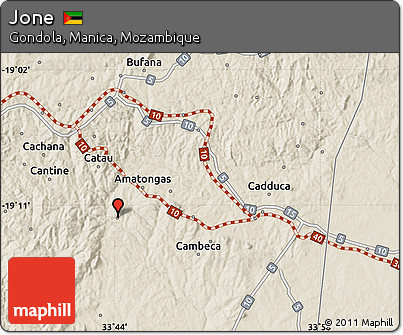 Shaded Relief Map of Jone