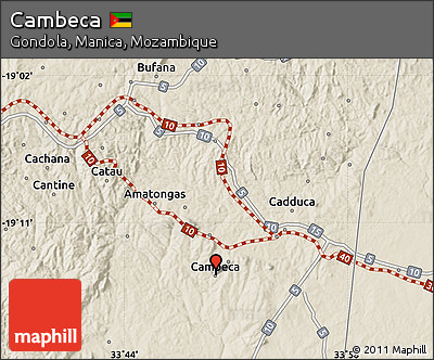 Shaded Relief Map of Cambeca