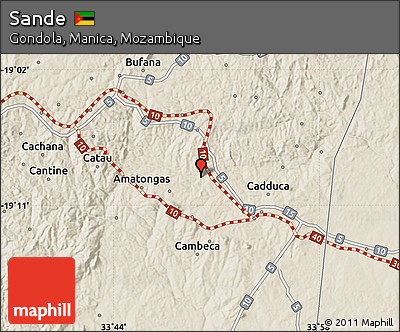 Shaded Relief Map of Sande