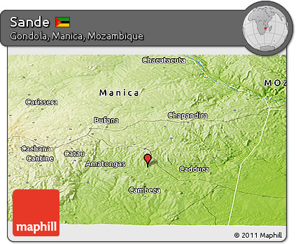 Physical Panoramic Map of Sande