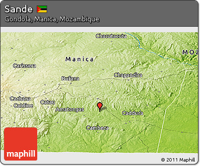 Physical Panoramic Map of Sande