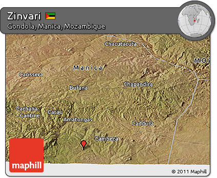 Satellite Panoramic Map of Zinvari