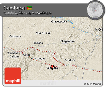 Shaded Relief Panoramic Map of Cambeca