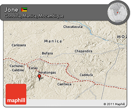 Shaded Relief Panoramic Map of Jone