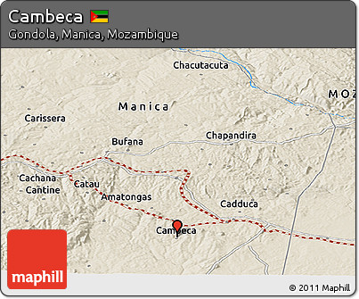 Shaded Relief Panoramic Map of Cambeca