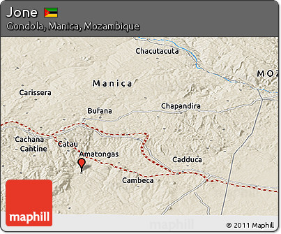 Shaded Relief Panoramic Map of Jone