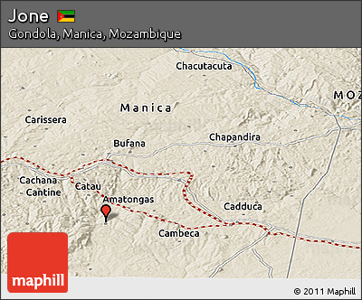 Shaded Relief Panoramic Map of Jone