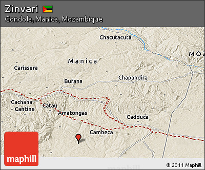 Shaded Relief Panoramic Map of Zinvari