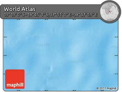 Physical Map of the Area around 19° 2' 1" S, 38° 19' 30" E