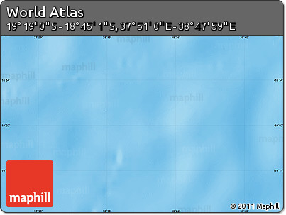 Physical Map of the Area around 19° 2' 1" S, 38° 19' 30" E