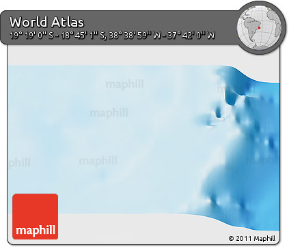 Shaded Relief 3D Map of the Area around 19° 2' 1" S, 38° 10' 29" W