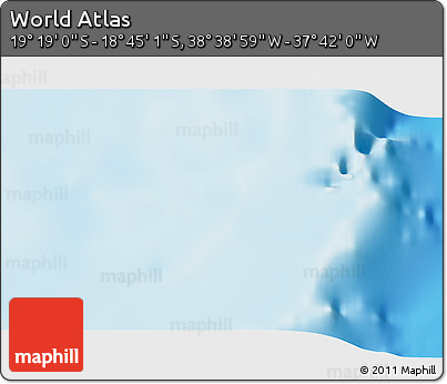 Shaded Relief 3D Map of the Area around 19° 2' 1" S, 38° 10' 29" W