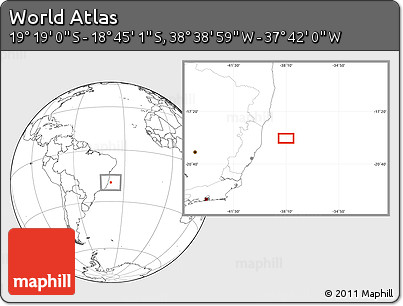 Blank Location Map of the Area around 19° 2' 1" S, 38° 10' 29" W