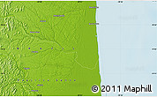 Physical Map of the area around 19° 2' 1" S, 39° 52' 30" W
