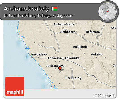 Shaded Relief 3D Map of Andranolavakely