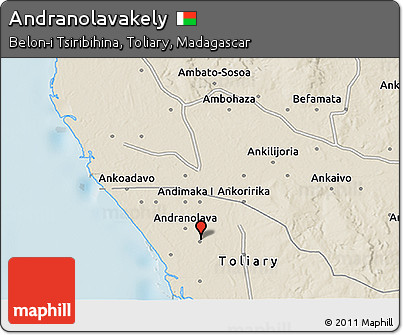 Shaded Relief 3D Map of Andranolavakely