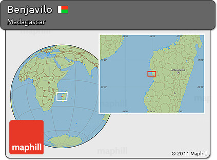 Savanna Style Location Map of Benjavilo