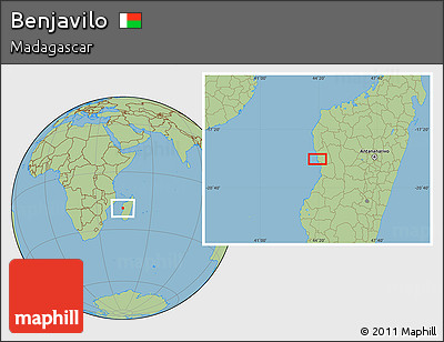 Savanna Style Location Map of Benjavilo