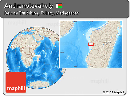 Shaded Relief Location Map of Andranolavakely