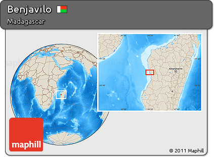 Shaded Relief Location Map of Benjavilo