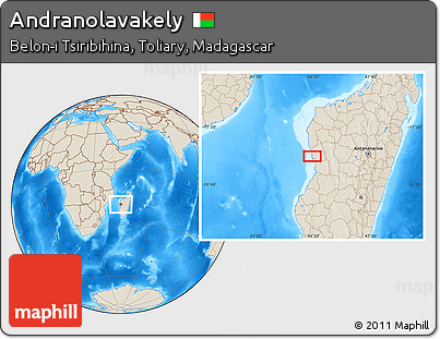 Shaded Relief Location Map of Andranolavakely