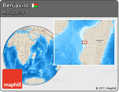 Shaded Relief Location Map of Benjavilo
