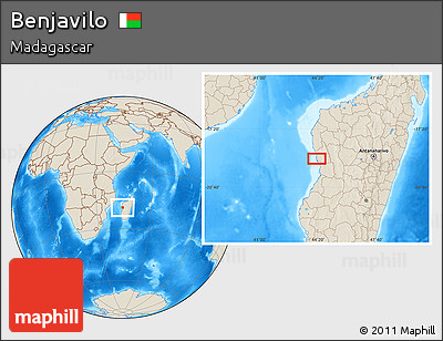 Shaded Relief Location Map of Benjavilo