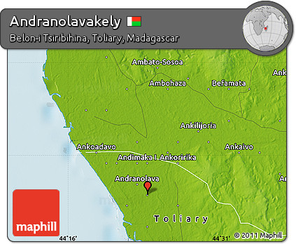 Physical Map of Andranolavakely
