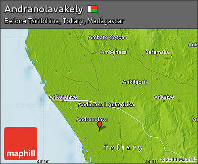 Physical Map of Andranolavakely
